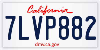 CA license plate 7LVP882