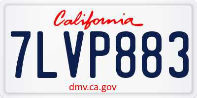 CA license plate 7LVP883