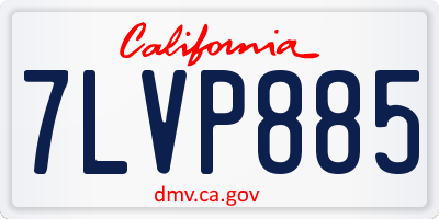 CA license plate 7LVP885