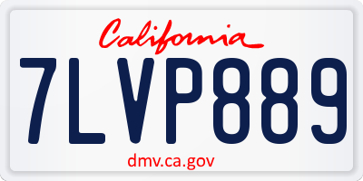 CA license plate 7LVP889