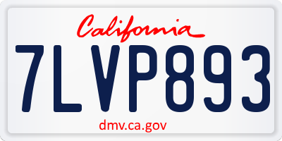 CA license plate 7LVP893