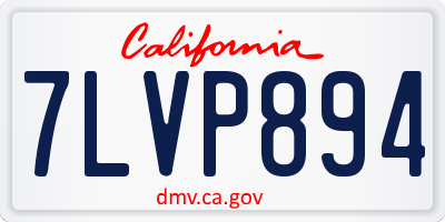 CA license plate 7LVP894