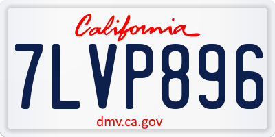 CA license plate 7LVP896