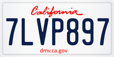 CA license plate 7LVP897
