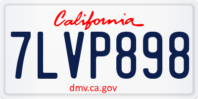 CA license plate 7LVP898