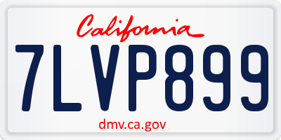 CA license plate 7LVP899