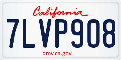 CA license plate 7LVP908