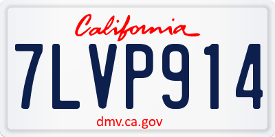 CA license plate 7LVP914