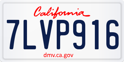 CA license plate 7LVP916