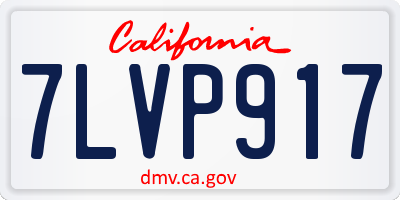 CA license plate 7LVP917