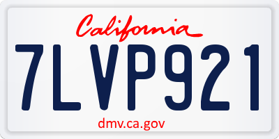 CA license plate 7LVP921