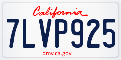 CA license plate 7LVP925