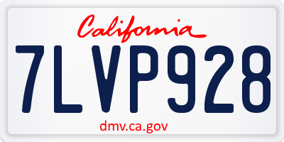 CA license plate 7LVP928
