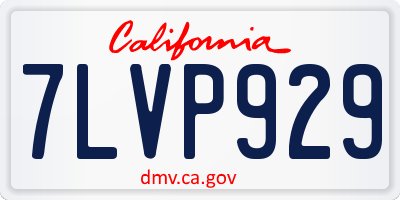 CA license plate 7LVP929