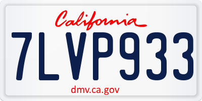 CA license plate 7LVP933