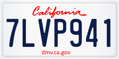 CA license plate 7LVP941