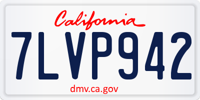 CA license plate 7LVP942