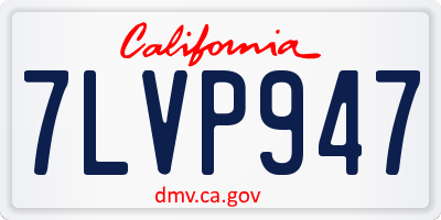 CA license plate 7LVP947