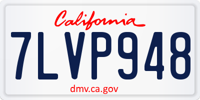CA license plate 7LVP948