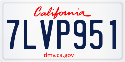 CA license plate 7LVP951