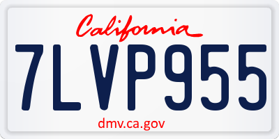 CA license plate 7LVP955