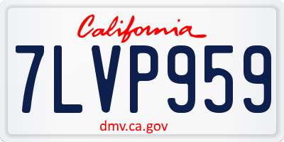 CA license plate 7LVP959