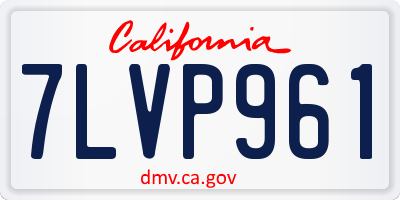 CA license plate 7LVP961