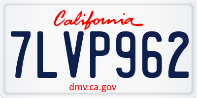 CA license plate 7LVP962