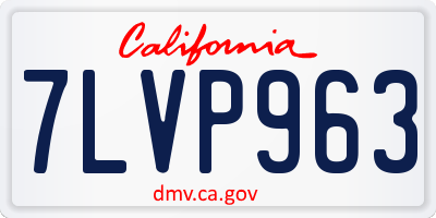 CA license plate 7LVP963