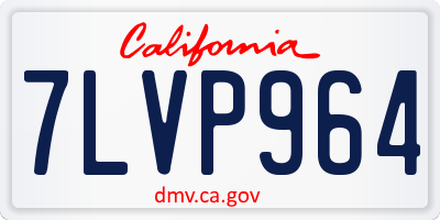 CA license plate 7LVP964