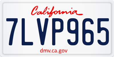 CA license plate 7LVP965