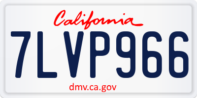 CA license plate 7LVP966
