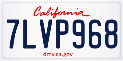 CA license plate 7LVP968