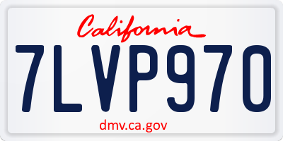 CA license plate 7LVP970
