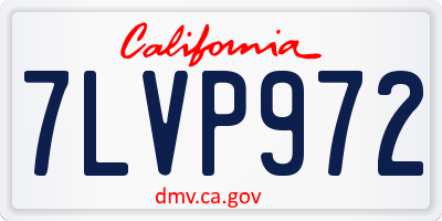 CA license plate 7LVP972