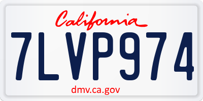 CA license plate 7LVP974