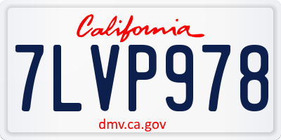 CA license plate 7LVP978