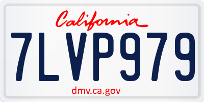 CA license plate 7LVP979