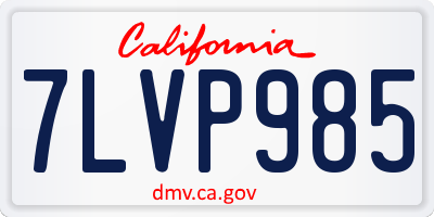 CA license plate 7LVP985