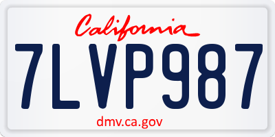 CA license plate 7LVP987