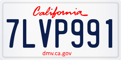 CA license plate 7LVP991