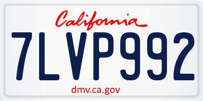 CA license plate 7LVP992