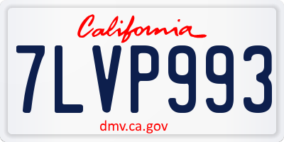 CA license plate 7LVP993