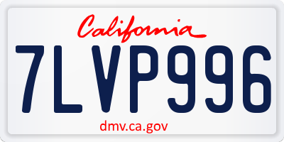 CA license plate 7LVP996
