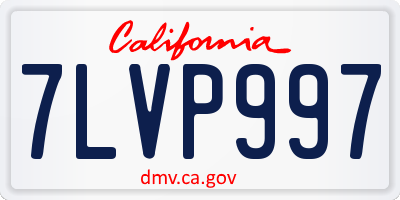 CA license plate 7LVP997