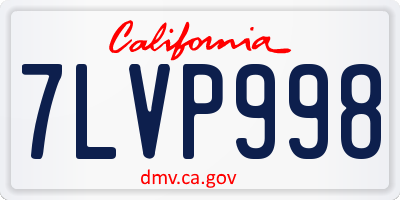 CA license plate 7LVP998
