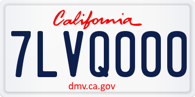 CA license plate 7LVQ000
