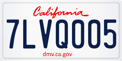 CA license plate 7LVQ005