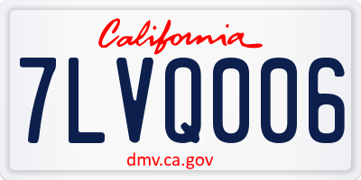 CA license plate 7LVQ006