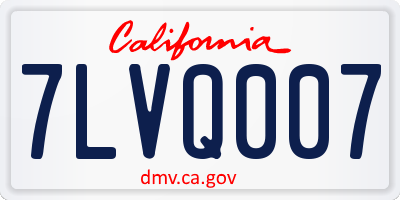 CA license plate 7LVQ007
